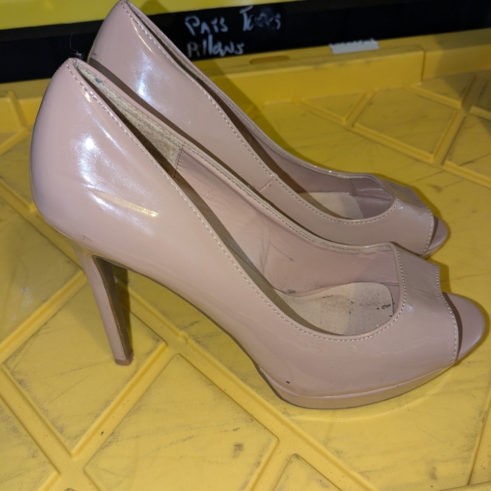 Elegant Nude Peep-Toe Heels